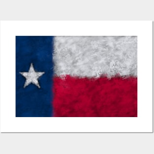 Painted Texas Flag with brush marks Posters and Art